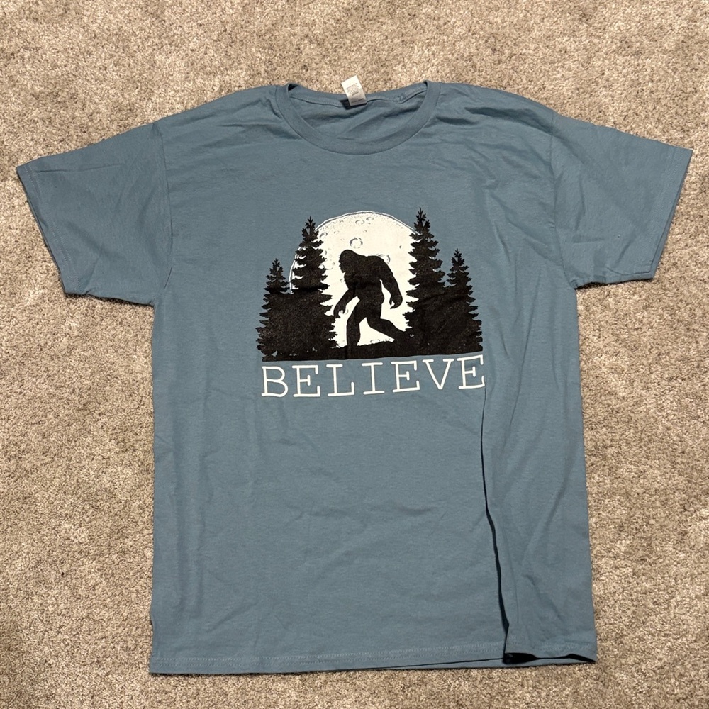 Hanes Blue 'Believe' Bigfoot Graphic Tee